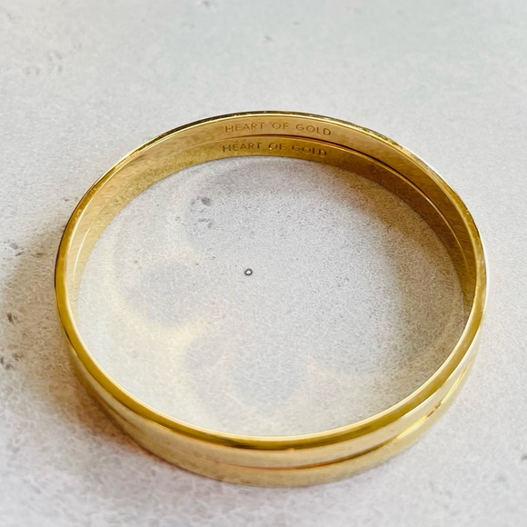 Set of 3 Kate Spade Bangles Bracelets Heart of Gold & Rose Gold Bow - Picture 4 of 6